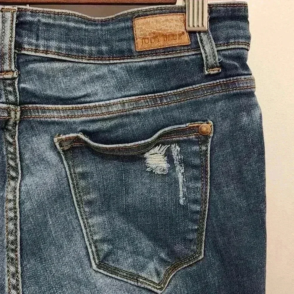Judy Blue Distressed Buffalo Plaid Skinny Jeans Size 9/29 - Picture 7 of 15